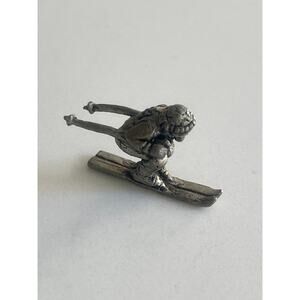 Skier, Winter Sports, Downhill, Skiing, Pewter, Statue, Miniature, Game Piece, S